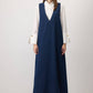 Abito lungo in denim con scollo a V
