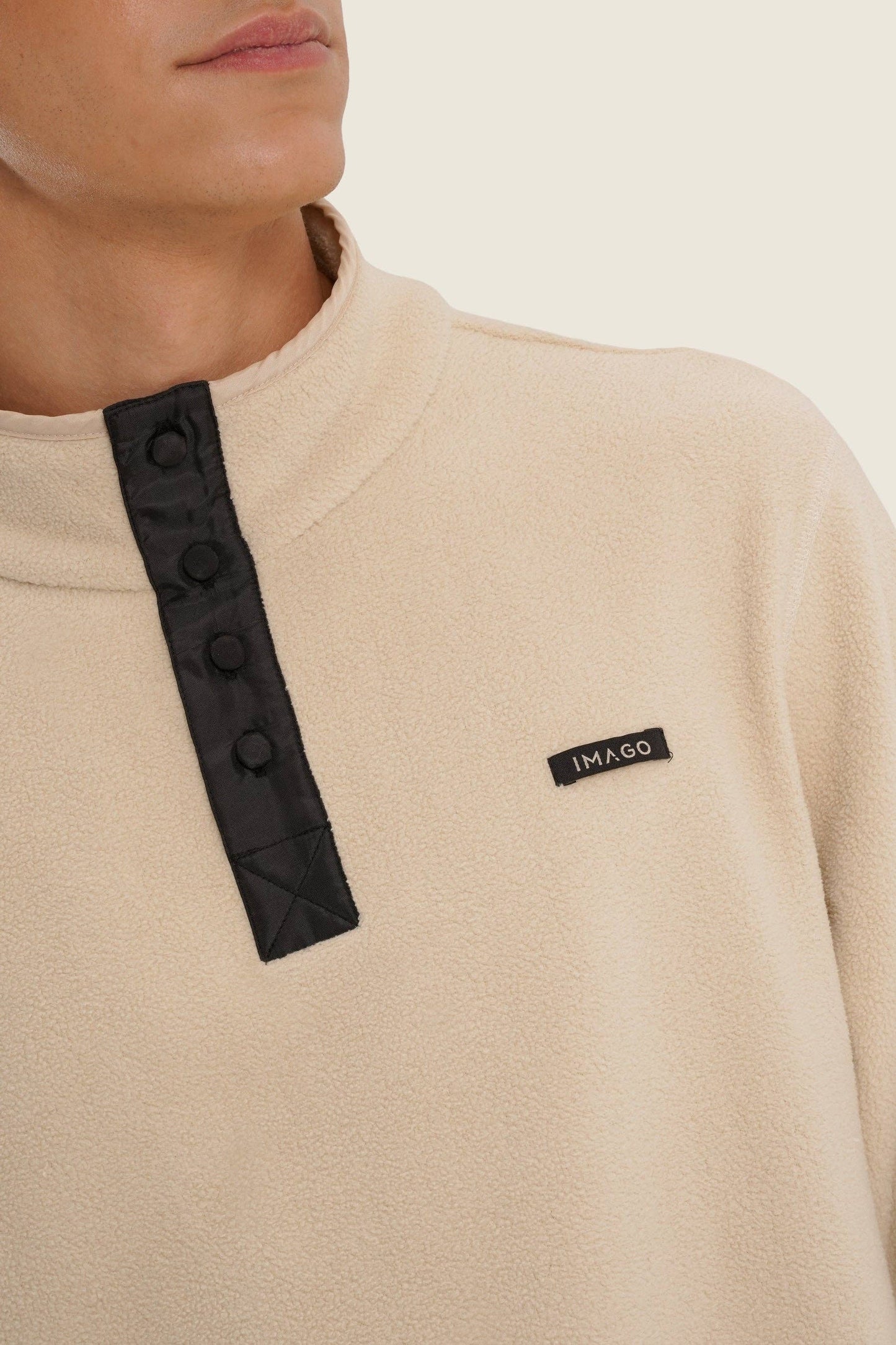 Maglione polar beige unisex in cotone organico