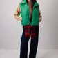 Gilet imbottito con zip verde