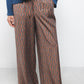 Pantaloni a gamba larga con stampa geometrica e coulisse