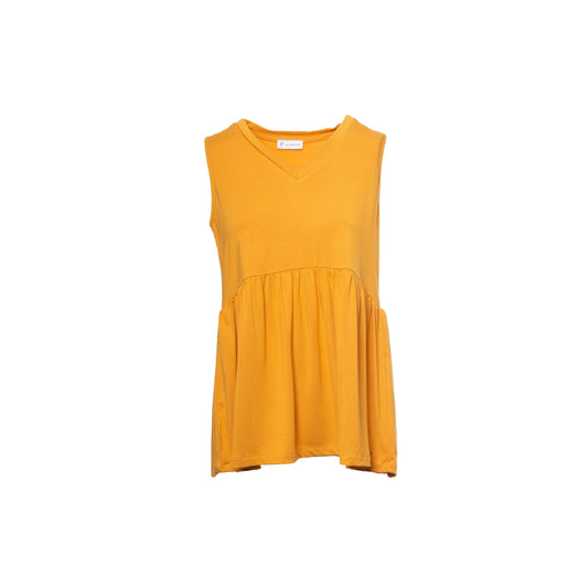 Top smanicato con scollo a V in viscosa