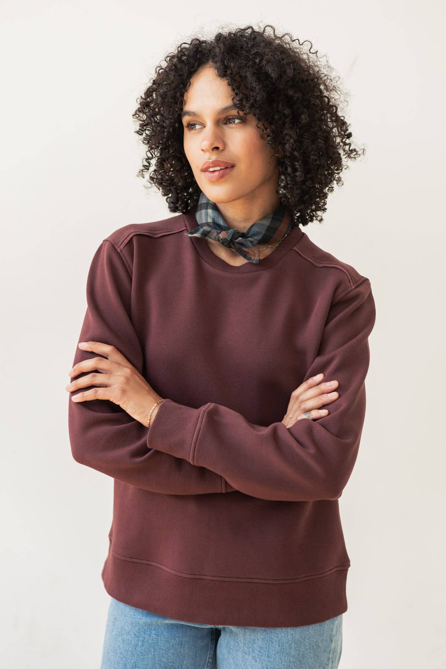 Felpa Bailey in pile riciclato bordeaux