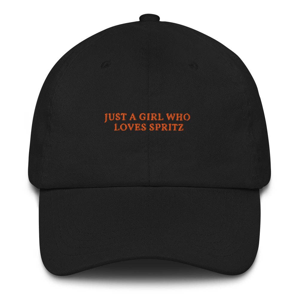 Cappellino dad hat ricamato “Just a Girl who loves Spritz”