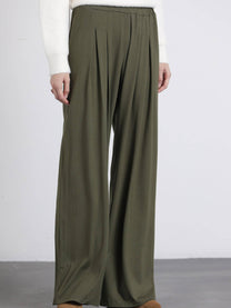 Pantaloni palazzo con pinces e vita elastica