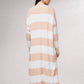 Cardigan lungo a righe aperto