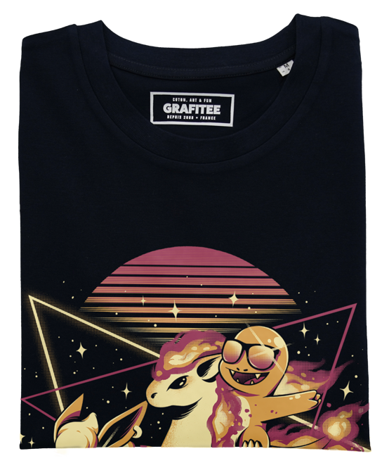 T-shirt unisex nera Team Fire con stampa Pokémon