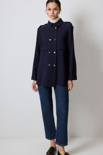 Camicia con spalline e bottoni a pressione in misto cotone