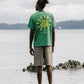 T-shirt Verde Sole con Stampa Sole