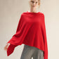 Poncho asimmetrico in misto cashmere