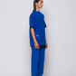 T-shirt oversize azzurra con logo