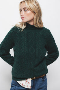 Maglione a maglia strutturata con girocollo alto