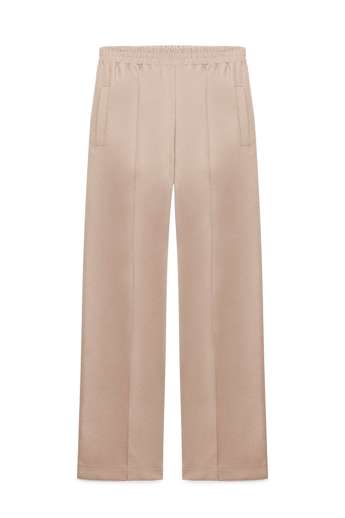 Pantaloni a vita alta in crêpe elasticizzato morbido
