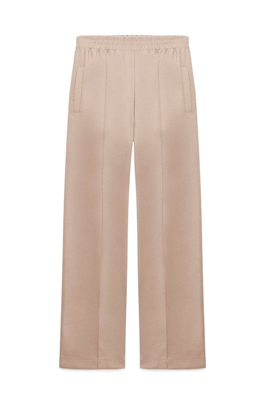 Pantaloni a vita alta in crêpe elasticizzato morbido