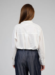 Camicia Sailor écru ricamata