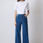Jeans vintage a vita alta a gamba larga in denim