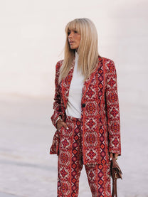 Blazer in bombazine stampata