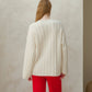 Maxi maglia girocollo a trecce in misto cashmere