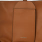 Borsa tote in ecopelle con tracolla e pendente logo
