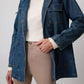 Giacca in denim con bordo in ecopelliccia