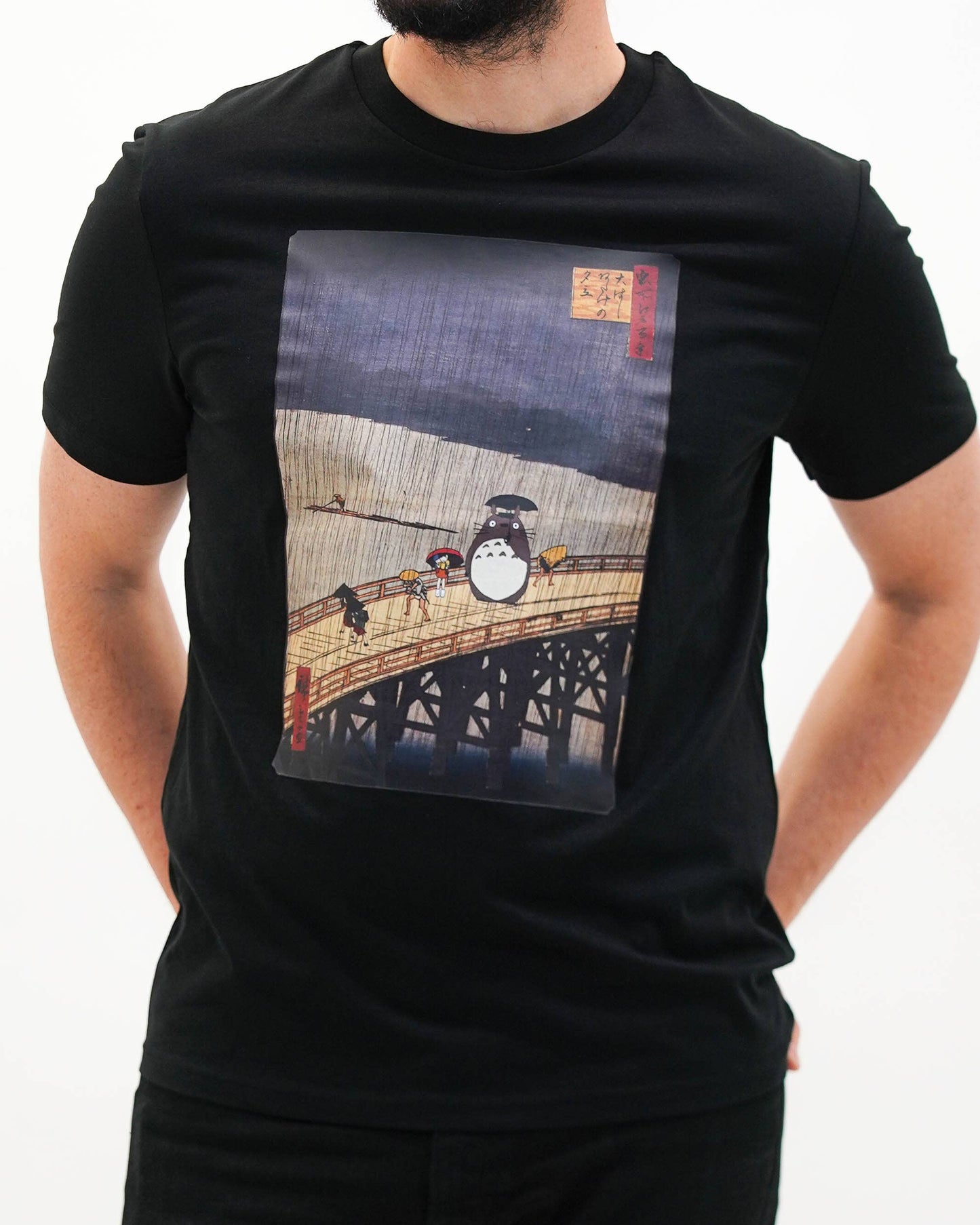 T-shirt grafica Totoro “Floating Rain” in cotone biologico