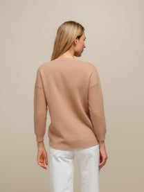 Maglione donna in maglia con tasche applicate