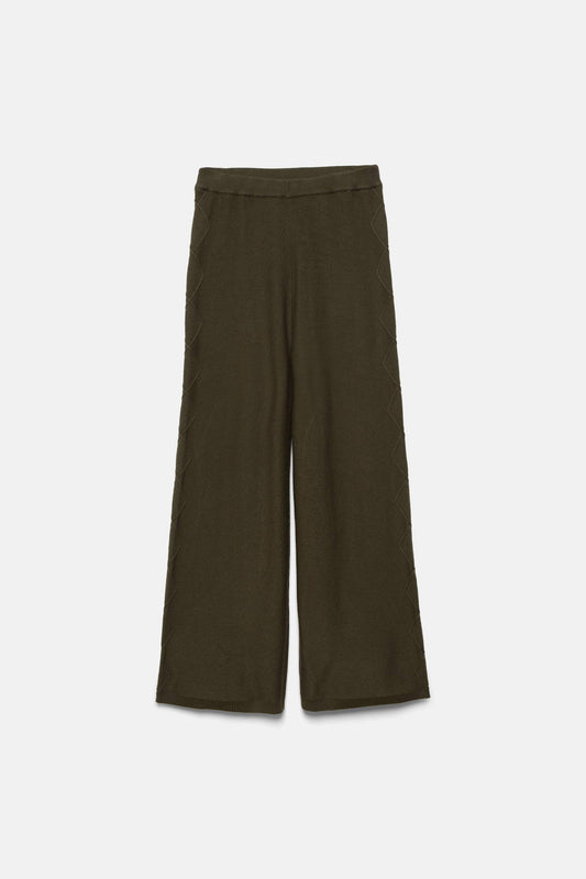 Pantaloni in maglia larghi con dettagli crochet