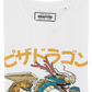 T-shirt Pizza Dragon bianca in cotone biologico