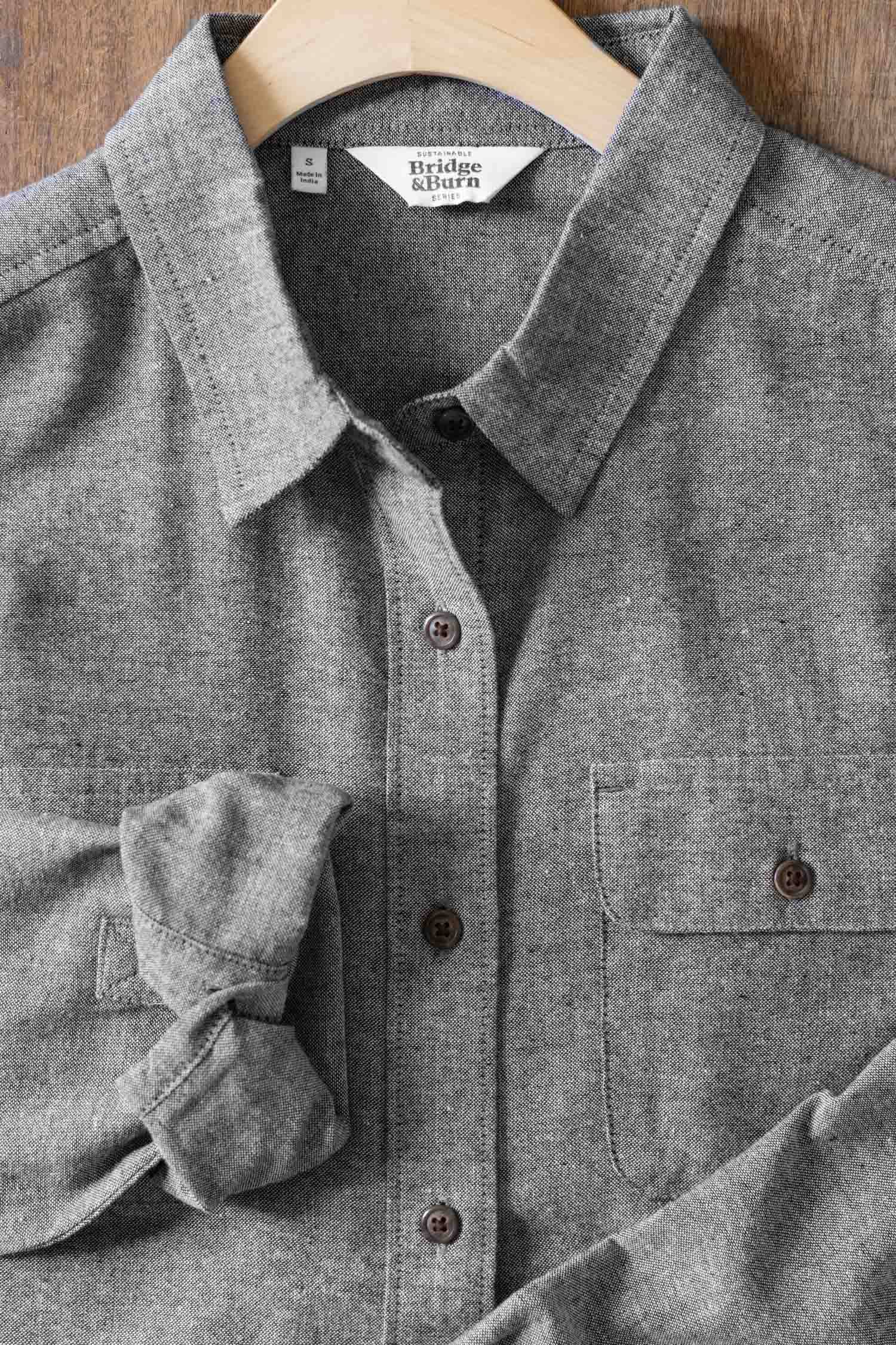 Camicia Lenon in chambray grigio ferro
