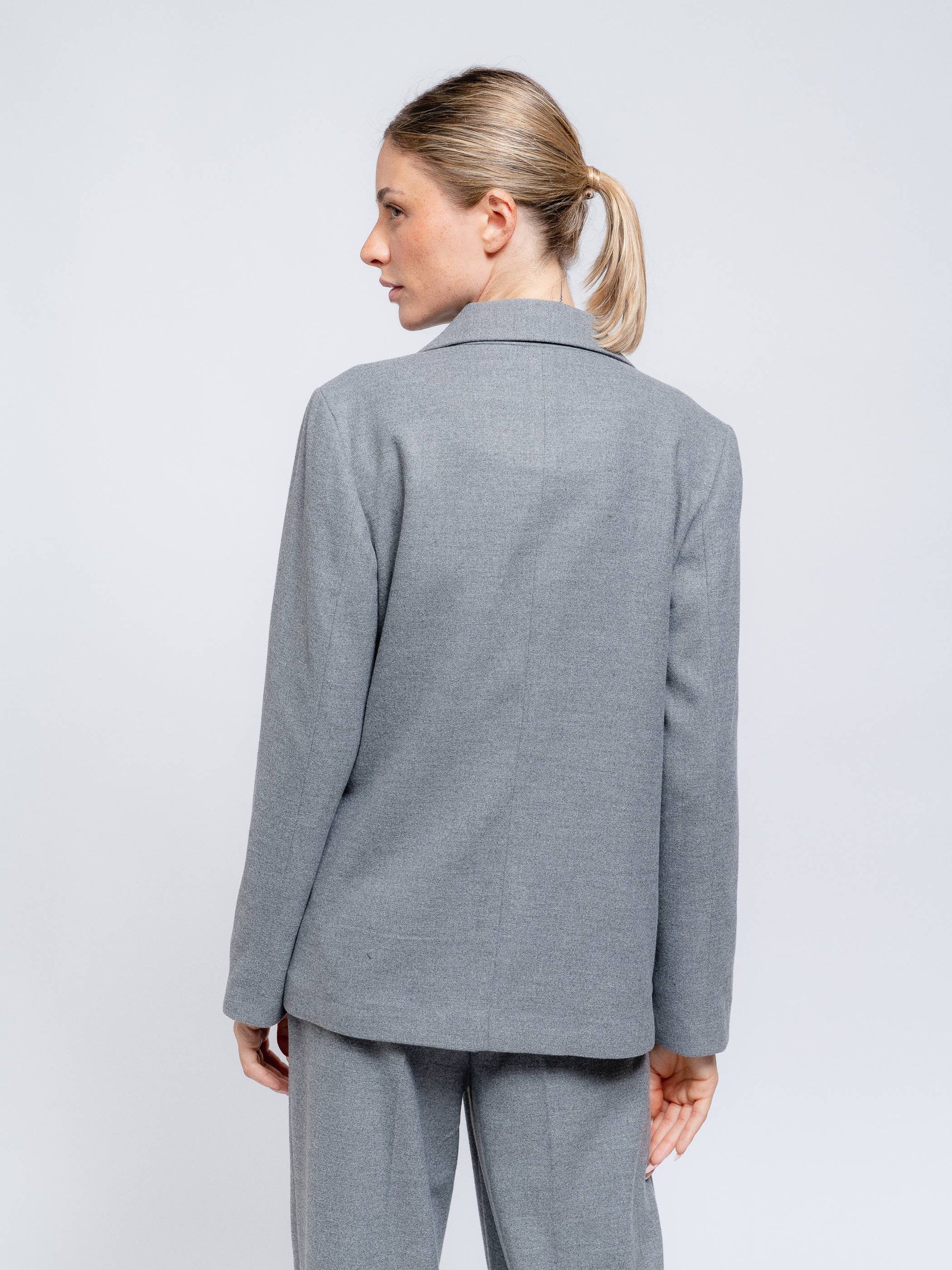 Blazer classico con rever in misto viscosa elasticizzato