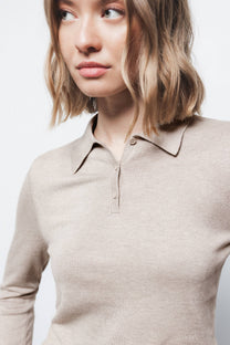 Polo basic a maniche lunghe tinta unita