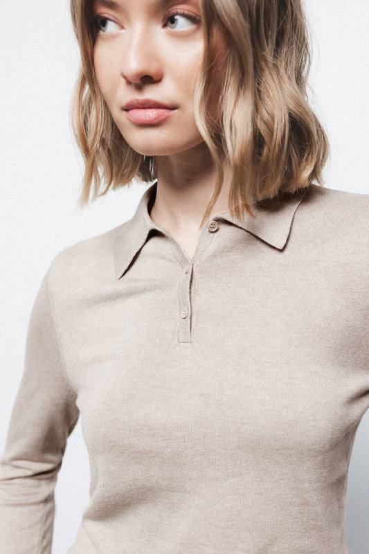 Polo basic a maniche lunghe tinta unita