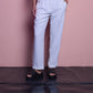 Pantaloni a vita alta color perla con bottoni dorati