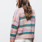 Cardigan in maglia a righe multicolor