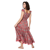Abito lungo estivo boho con stampa paisley