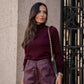 Top a collo alto in maglia morbida