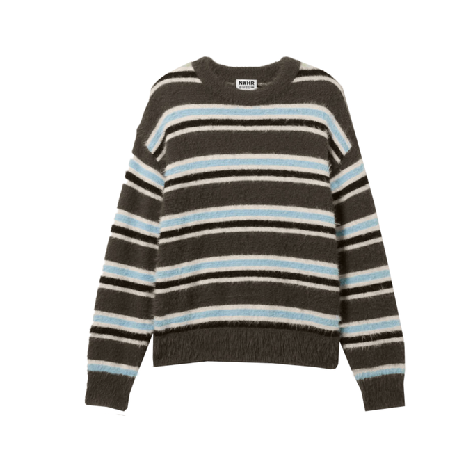 Maglione boxy corto in cotone organico marrone chiaro