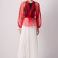 Giacca in organza trasparente con cintura rossa