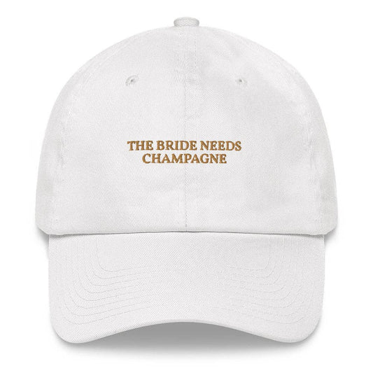 Cappellino dad hat ricamato “The Bride Needs Champagne”
