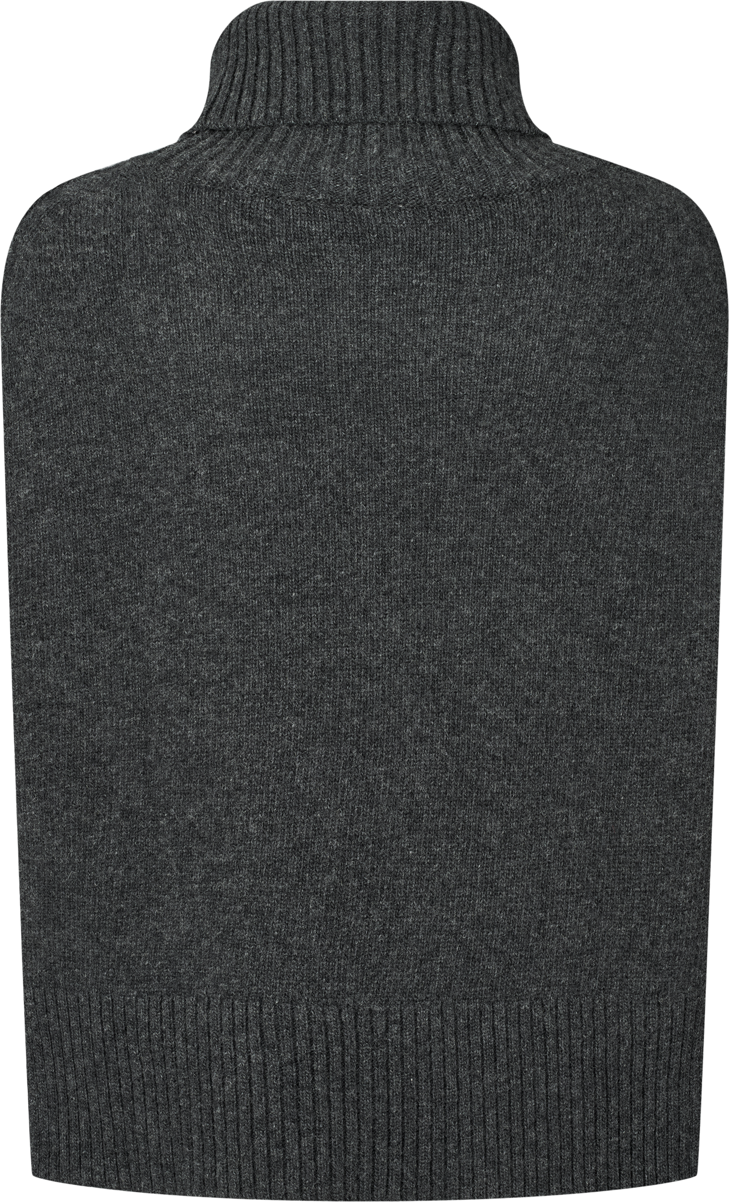 Maglione dolcevita oversize in lana d’agnello grigio scuro mélange