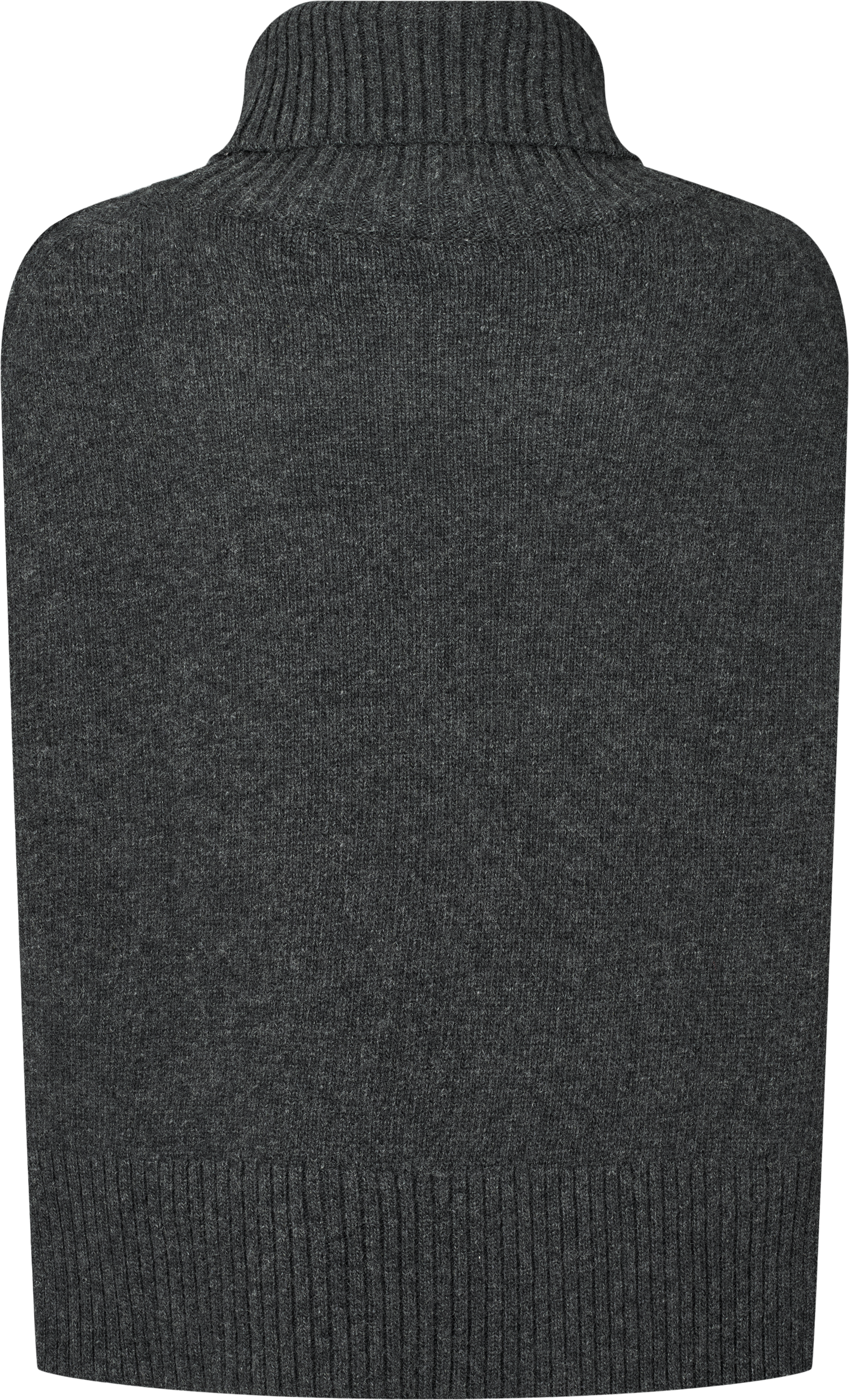 Maglione dolcevita oversize in lana d’agnello grigio scuro mélange