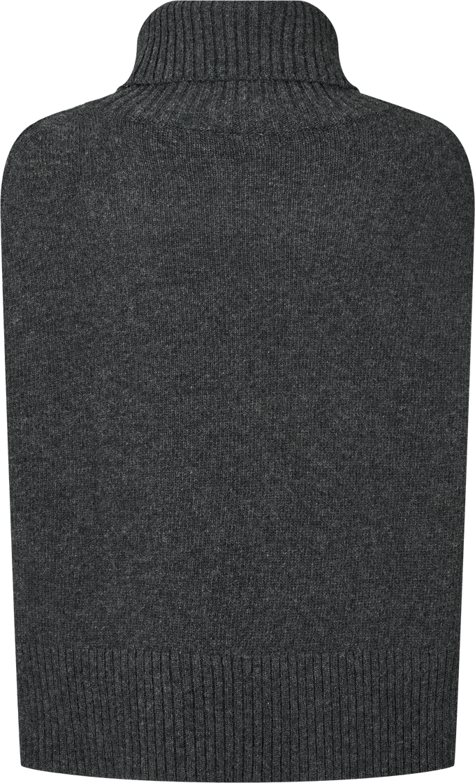 Maglione dolcevita oversize in lana d’agnello grigio scuro mélange