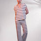 Pantaloni larghi in maglia a righe