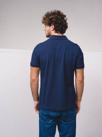 Polo piqué in cotone con ricamo