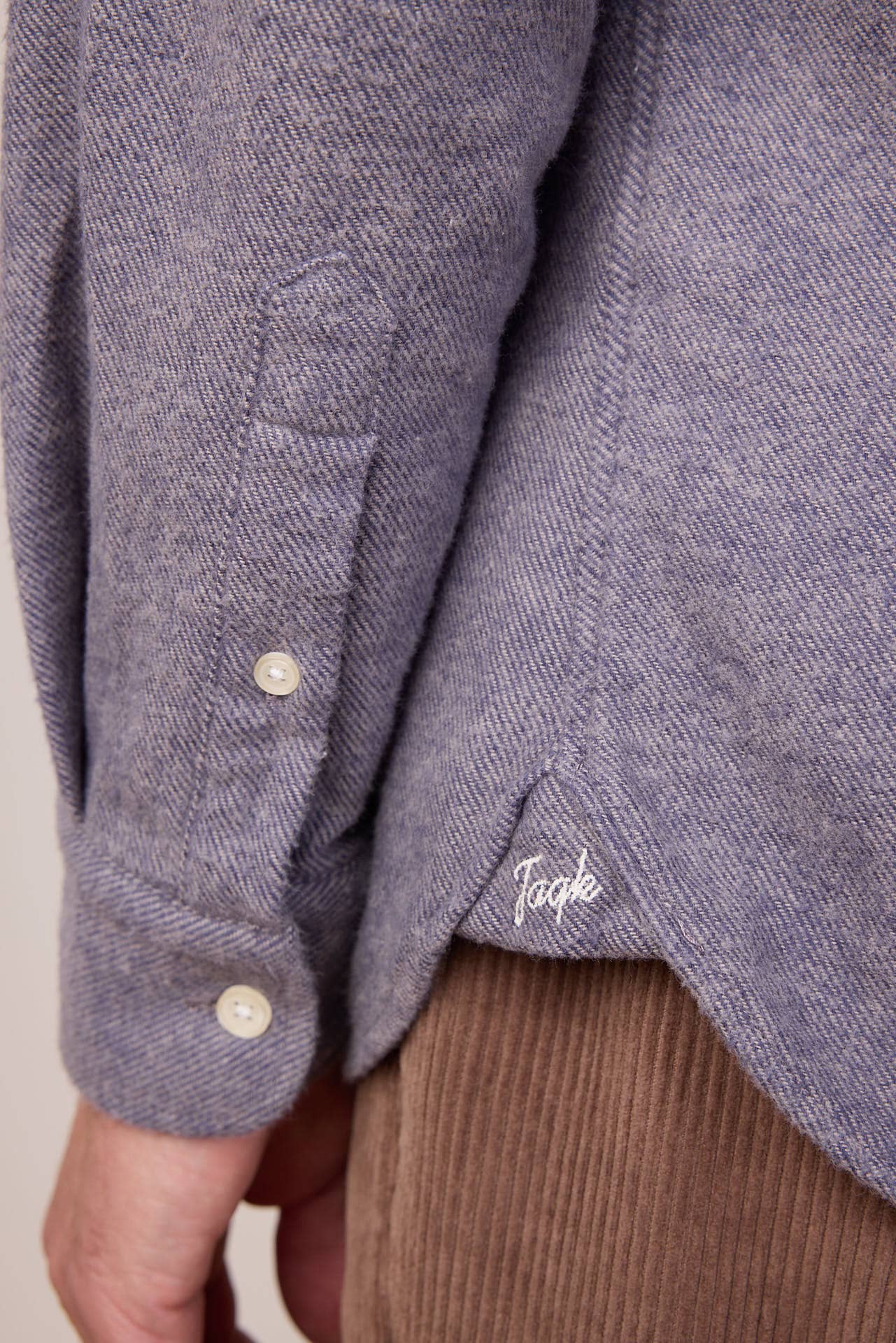 Camicia in flanella Java blu tinta unita