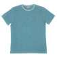 T-shirt vintage verde in cotone biologico con logo ricamato