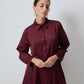 Camicia lunga con orlo a balze