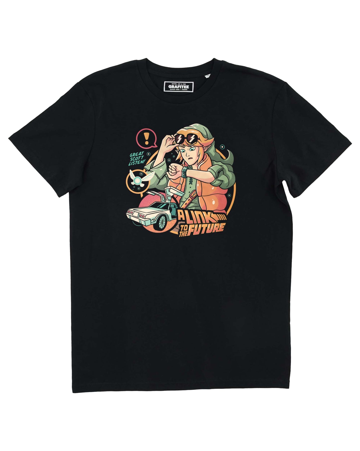 T-shirt Link to the Future crossover Zelda e Ritorno al Futuro