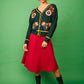 Cardigan ricamato floreale verde Senda