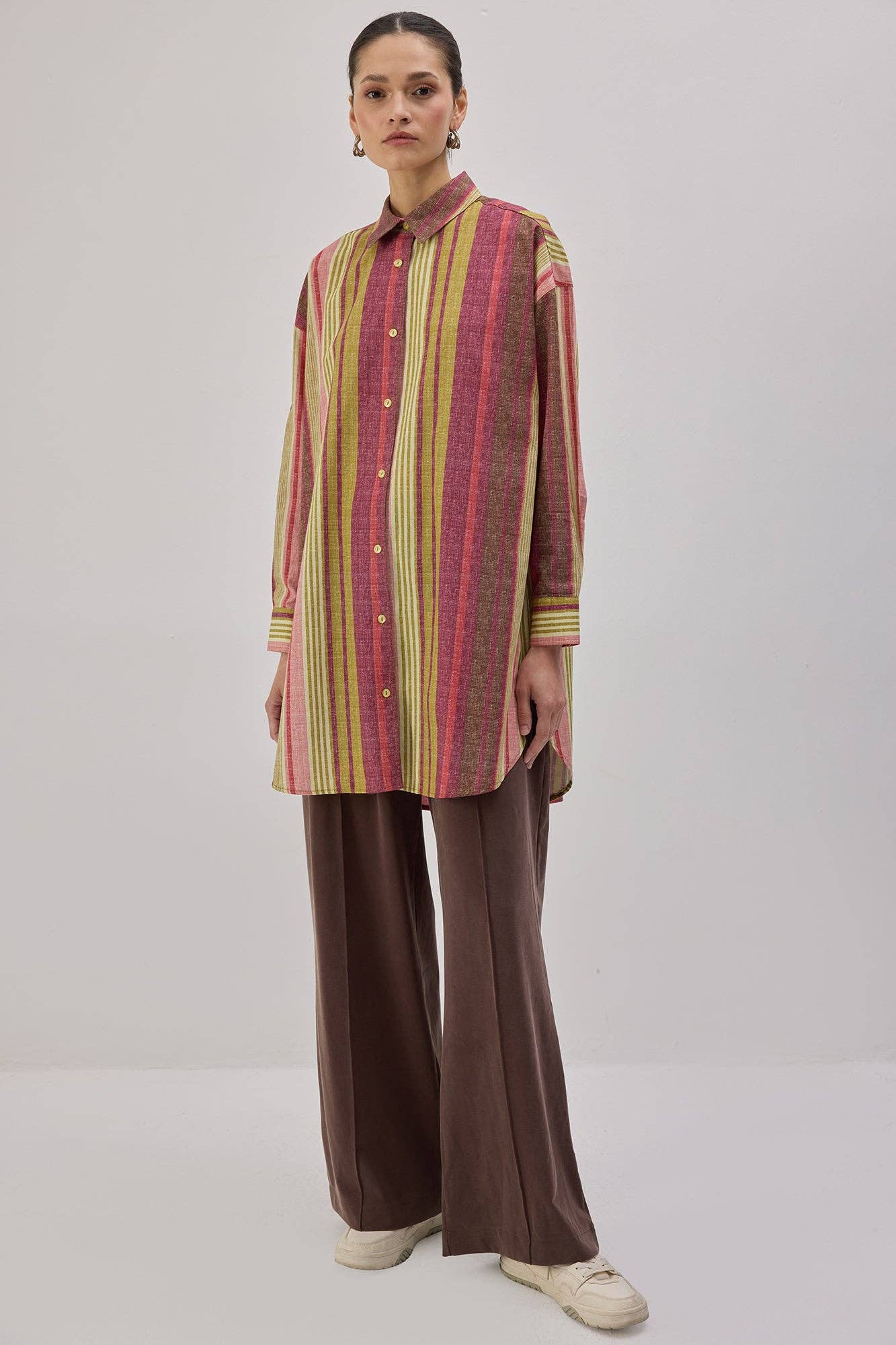 Camicia lunga a righe