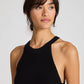 Top in maglia Lulu in cotone biologico nero